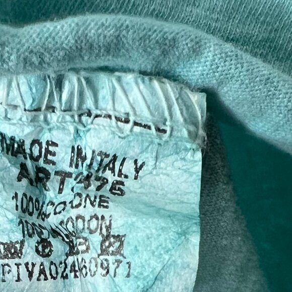 Three Stars Woman’s Top M? Turquoise Blue with Charcoal Gray Dragonfly Graphic - Picture 10 of 10